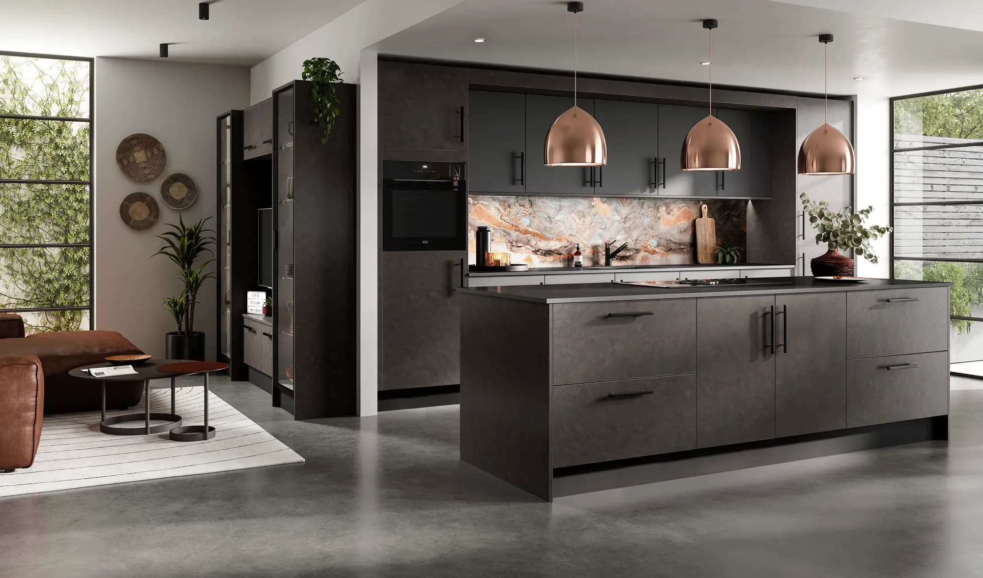 Turin Dark Stone contemporary kitchen bentley kitchens