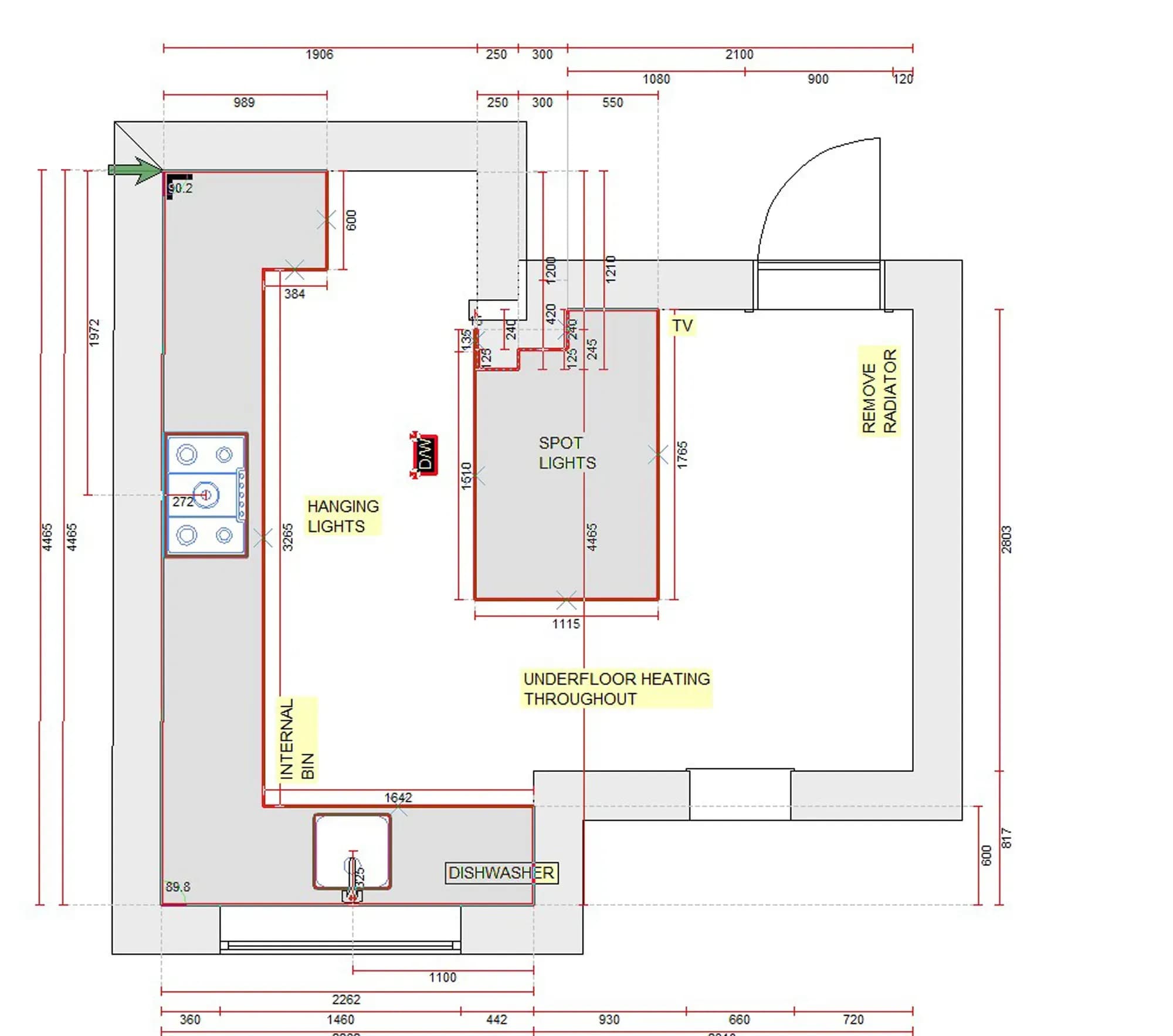 Worktop Layout   Potters Bar kitchen project