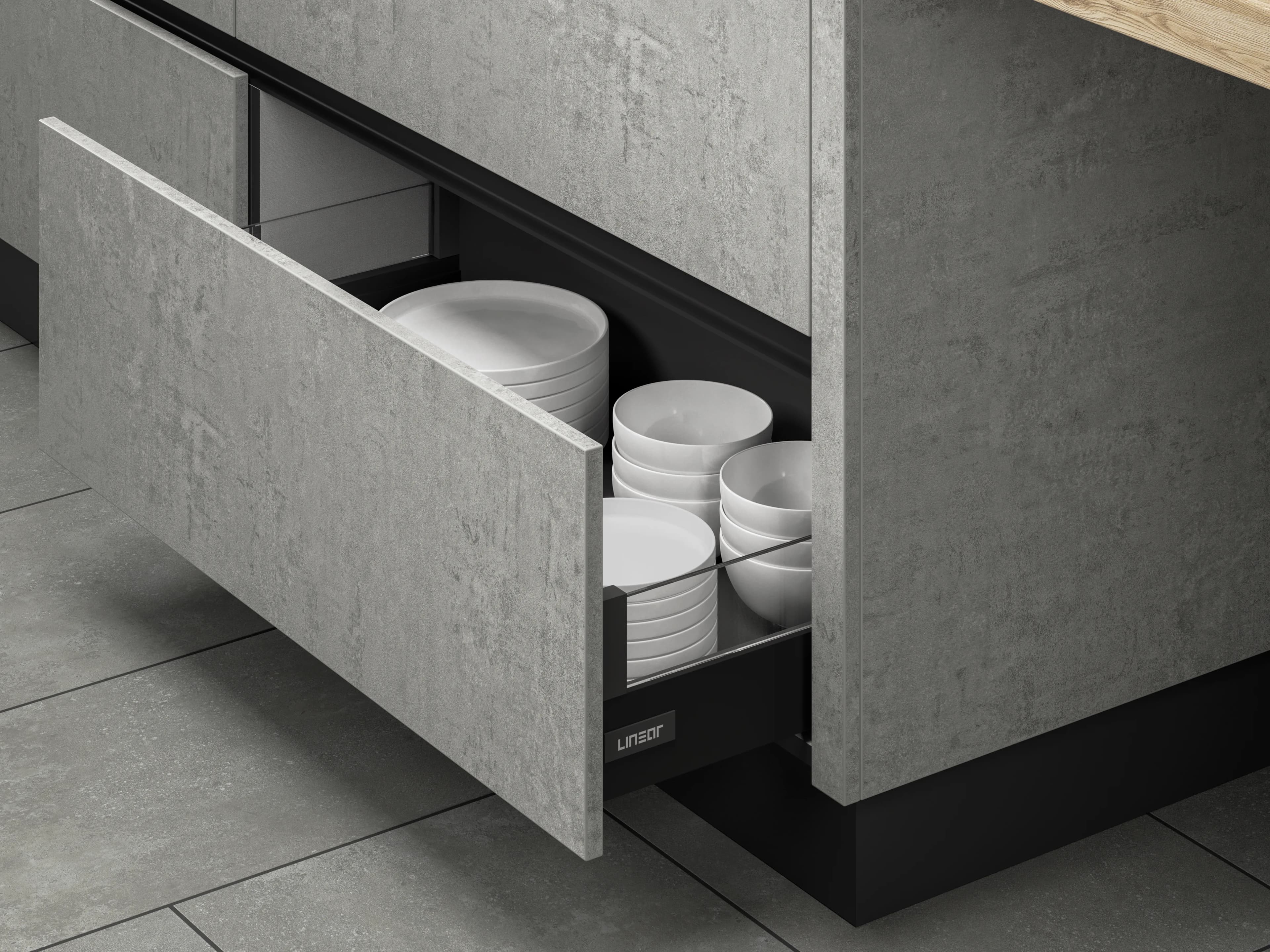 Linear Form kitchen design detail - Bentley Kitchens