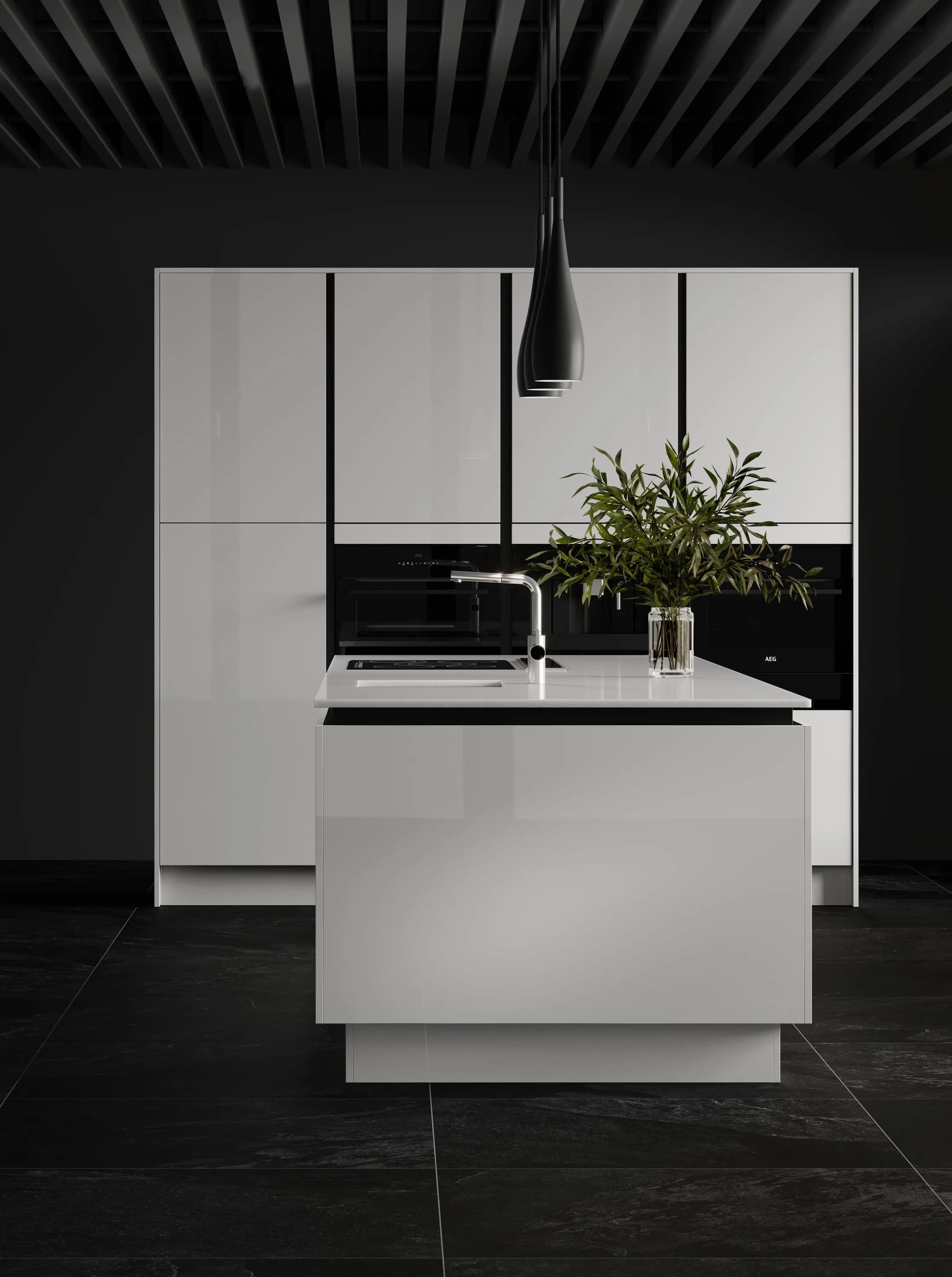 Linear Ice kitchen design detail - Bentley Kitchens