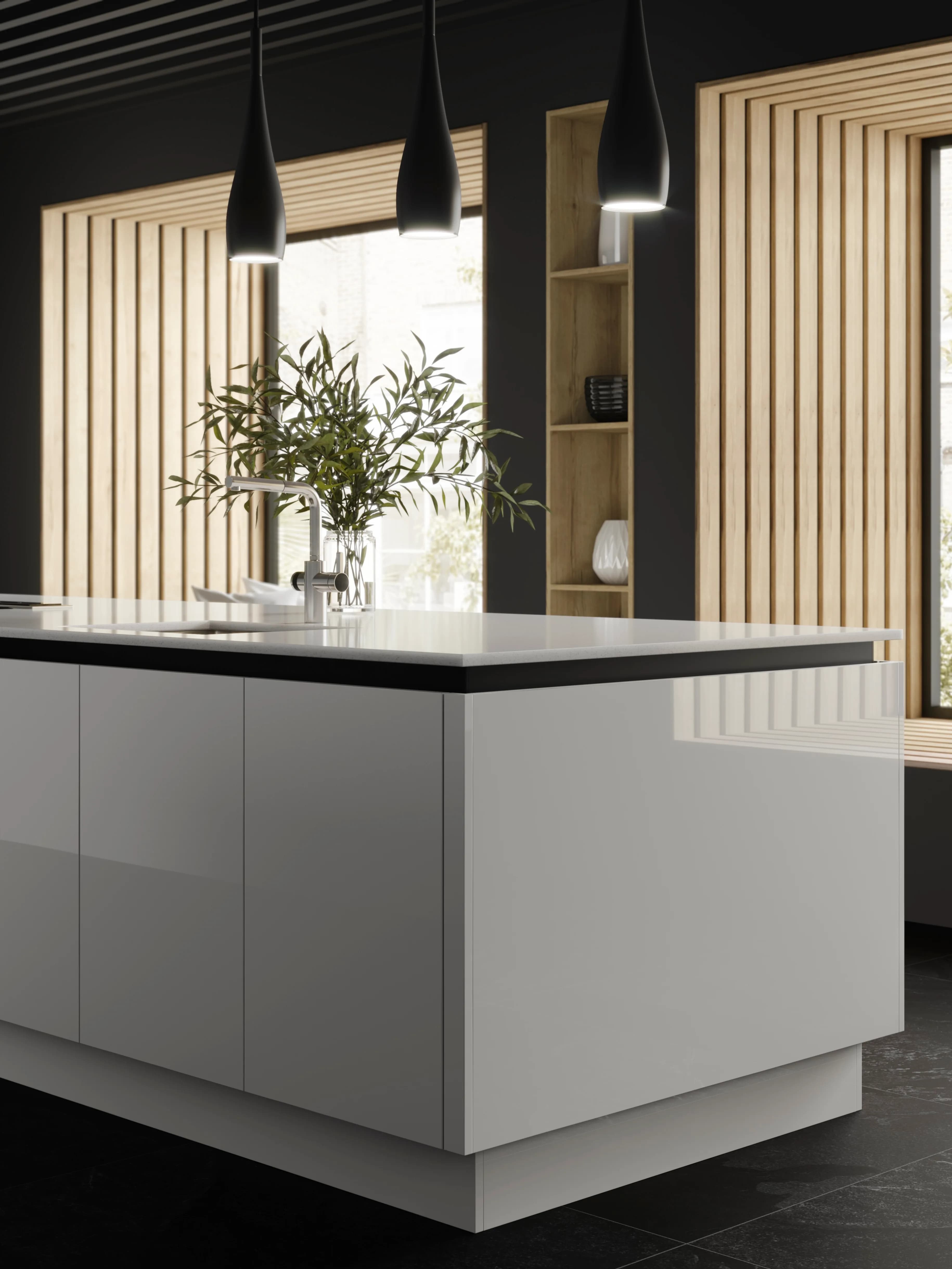 Linear Ice kitchen design detail - Bentley Kitchens