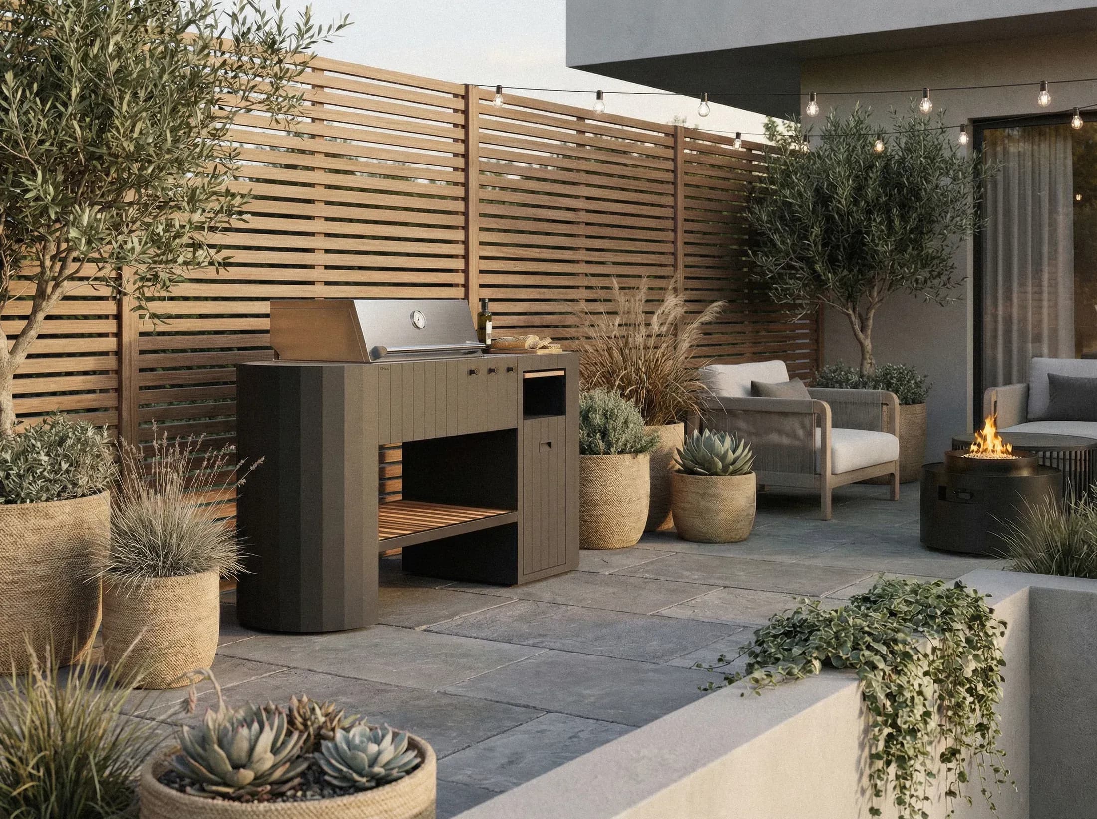 OVO GM outdoor kitchen on a patio