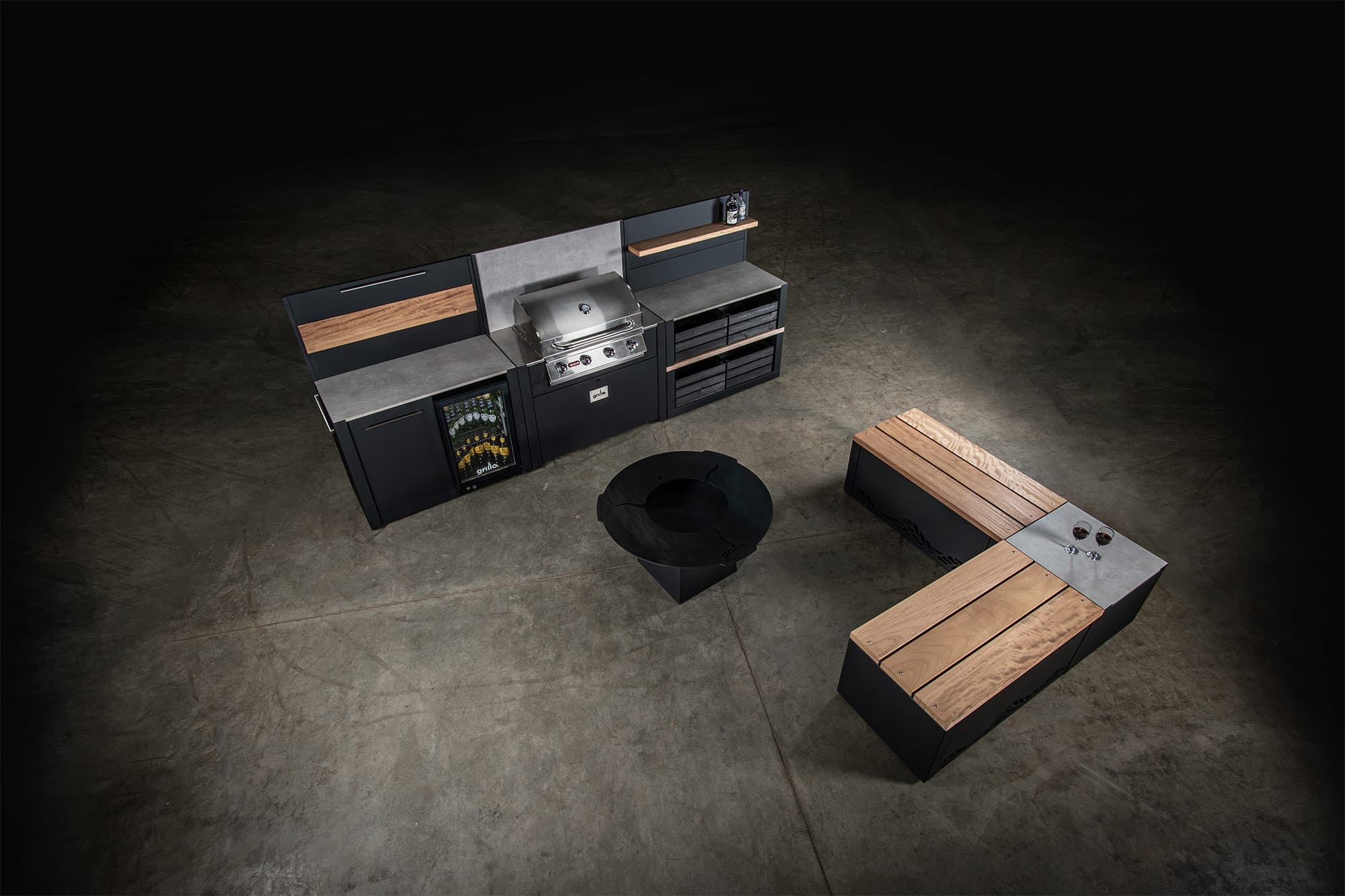 Grillo SL810 outdoor kitchen layout by Bentley Kitchens